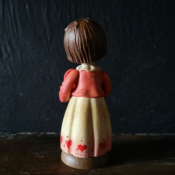 Vtg Anri Toriart Girl Holding Heart Figure Italy, Valentine Figurine - Picture 3 of 7